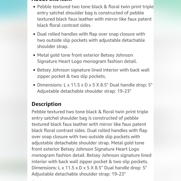 Betsey Johnson XOJayla Bag - Picture 9 of 9